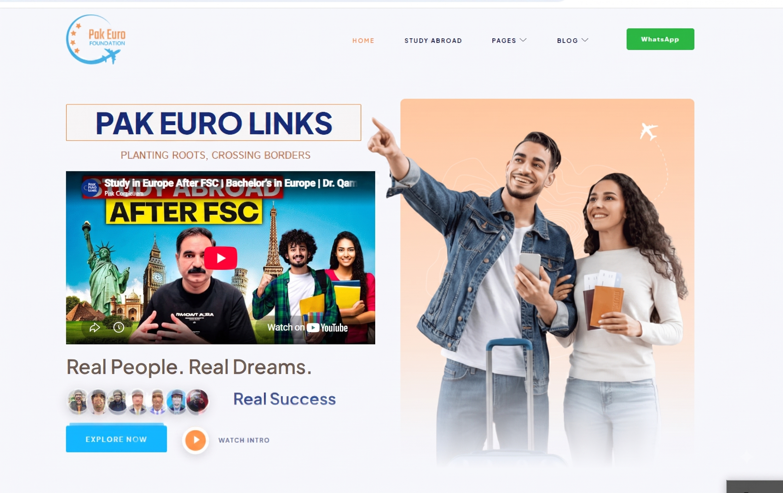 Pak Euro Foundation study-abroad website — WordPress site built by Maham Zahid
