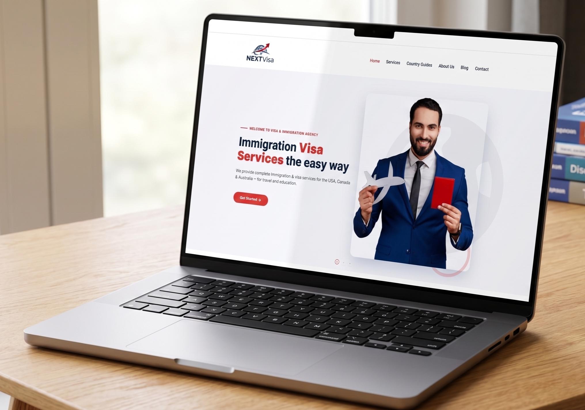 NextVisa immigration agency website — WordPress site built by Maham Zahid
